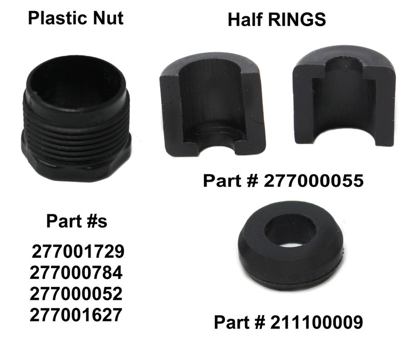JSP Manufacturing Steering Reverse Plastic Cable Lock Nut + Half Ring + Grommet Kit Compatible with Sea Doo 277001729 277000055 211100009 - Image 2